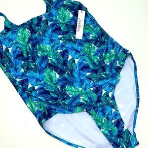 🔥 Nicole miller 1 pc swimsuit ruching sz 2X Women New